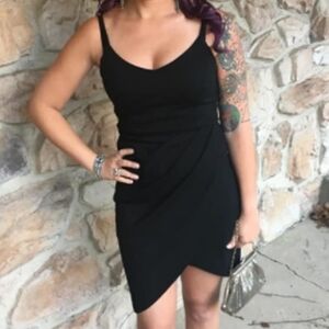 Zalalus Elegant Black Spaghetti Strap Dress NWT